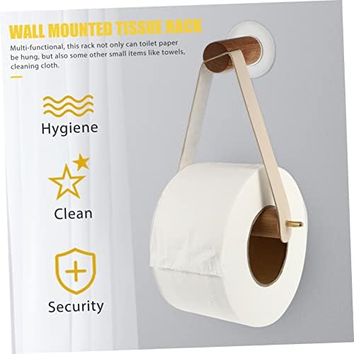 QUMIIRITY Wooden Leather Paper Towel Holder Wall Mount 1