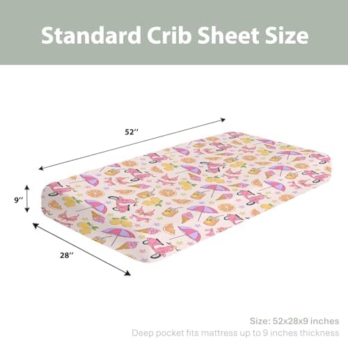 Boho Summer Crib Sheets for Boy Girl 52x28 Inch