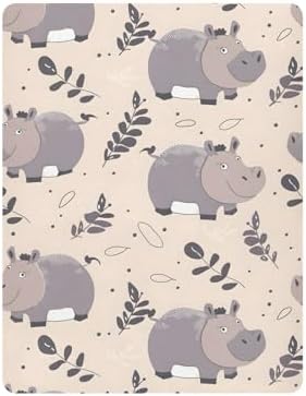 ALAZA Hippopotamus Crib Sheet for Girls and Boys