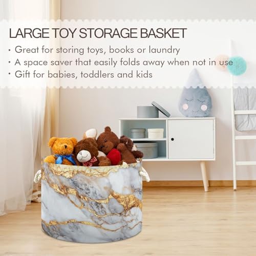 YETTASBIN Large Round Storage Basket for Baby and Home