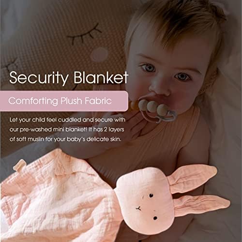 AliOli Cuddle Bunny Security Blanket - Soft Muslin for Babies