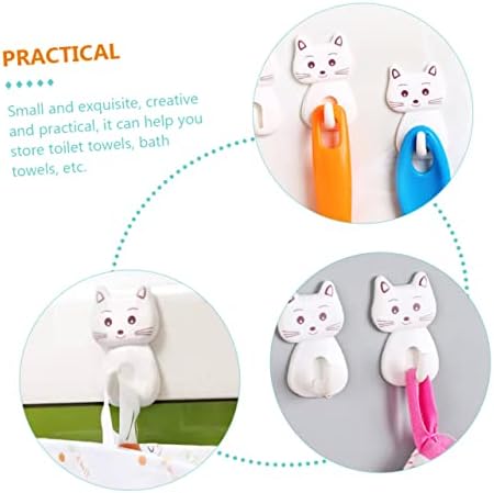 Amosfun 9pcs Cat Shaped Wall Hooks for Bathroom Storage