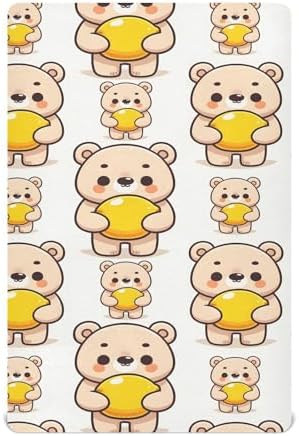 ALAZA Cartoon Bear Lemon Crib Sheets for Kids