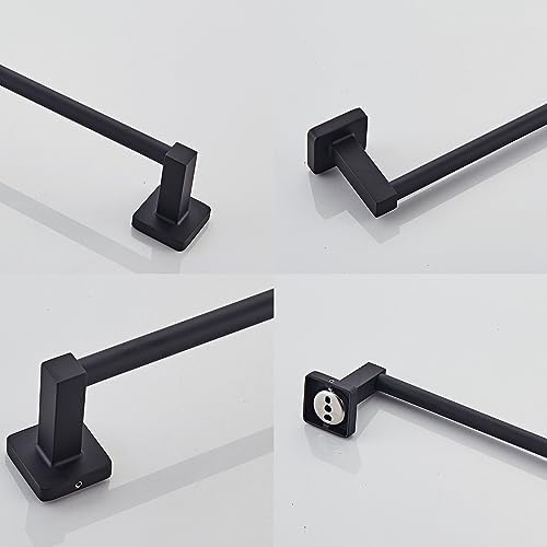 KUUBTH 12 Inch Matte Black Stainless Steel Towel Bar