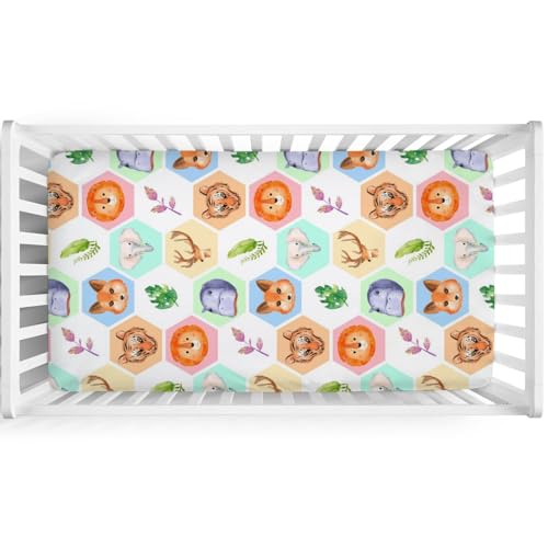Cute Safari Animals Crib Sheets for Baby