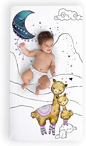 JumpOff Jo Fitted Crib Sheet - Llama and Mama
