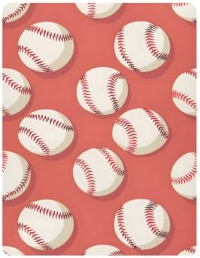 ALAZA Baseball Red Crib Sheets for Kids