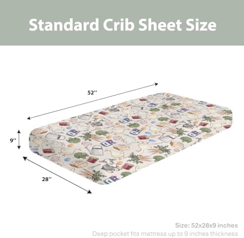 ZoUbqchY Farm Themed Crib Sheets 52x28 Inch