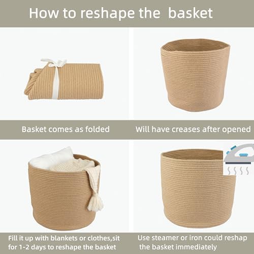 Jute Rope Storage Basket for Kids 16 x 14
