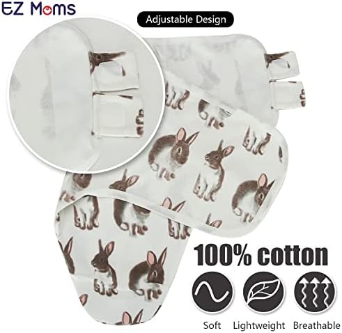EZ Moms 3 Pack Baby Swaddle Sack with Headbands