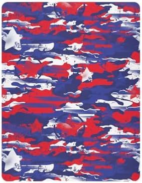 KICPOAY Fitted Crib Sheets Abstract July 4th American Stars Stretchy Playard Sheets