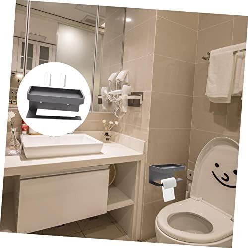 Bathroom Toilet Paper Holder with Shelf Wall Mount