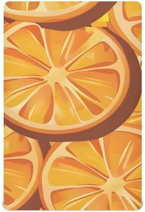 ALAZA Orange Lemon Yellow Crib Sheets for Girls and Boys