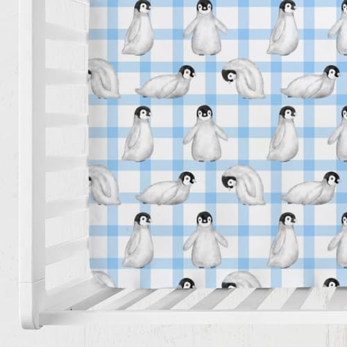 Watercolor Baby Penguins Crib Sheet 52x28