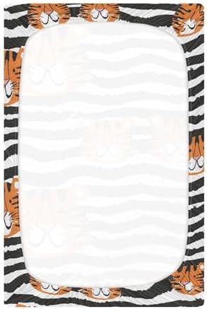 ALAZA Tiger Zebra Crib Sheets for Girls and Boys 1