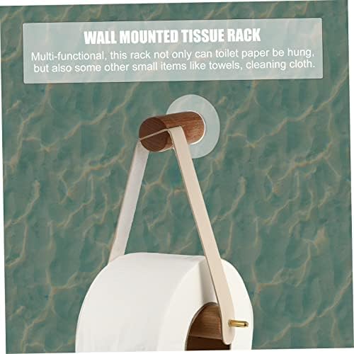 QUMIIRITY Wooden Leather Paper Towel Holder Wall Mount 1