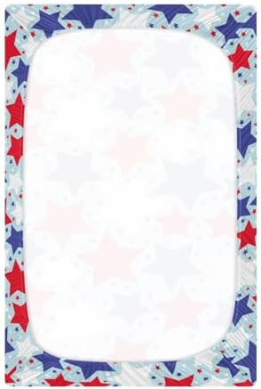 KICPOAY Red White Blue Star Crib Sheets for Baby Toddler