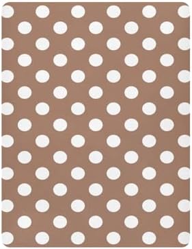 Joisal White Brown Retro Polka Dot Crib Sheets for Boys