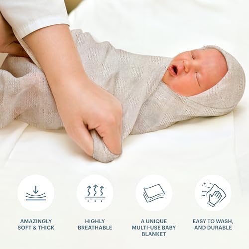 Baby Bright Swaddle Blanket - Cream 1