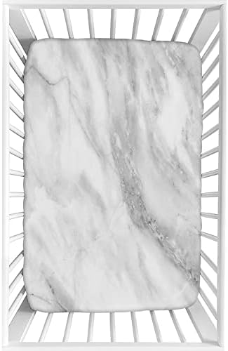 XISUNYA Marble Textured Crib Sheet Grey Dust 28x52
