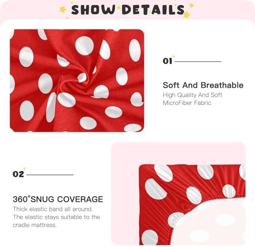 Polka Dot Red Crib Sheet for Baby Girls