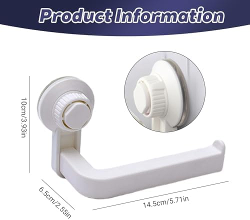 Suction Cup Toilet Paper Holder Wall Mounted Rustproof Multifunctional