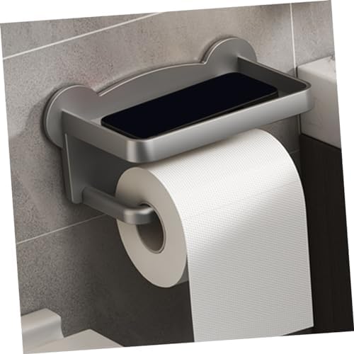 ETHZZLE Toilet Paper Holder with Shelf Wall Mount Dual Convenience