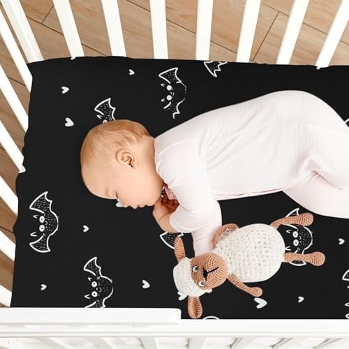 Halloween Cute Bats Crib Sheets Boys Girls 27x39 Inch Pack and Play Set