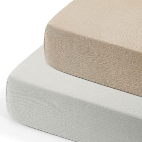 GRSSDER Muslin Crib Sheets 2 Pack 100 Cotton for Boys and Girls