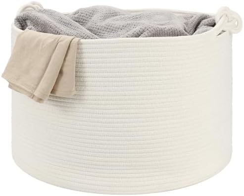 Eblog Large Blanket Basket 20x13 White Woven