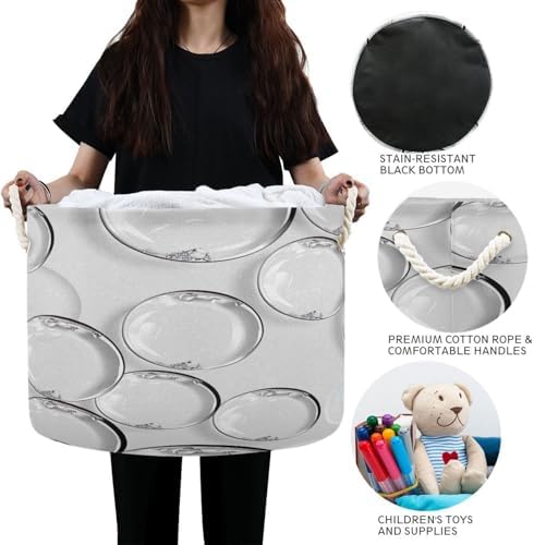 YETTASBIN Large Round Cotton Rope Storage Basket