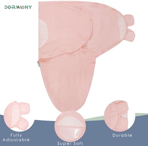 Dormlony Organic Ultra Soft Muslin Swaddles 3-Pack