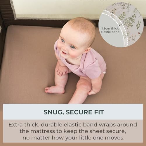 Pobibaby 2 Pack Pack N Play Sheets with Elastic Band