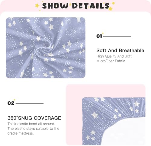 KICPOAY Star Polka Dot Crib Sheets for Baby Toddler