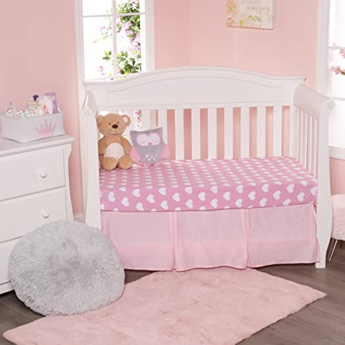 2 Pack Fitted Crib Sheets for Girls in Pink and Purple Designs