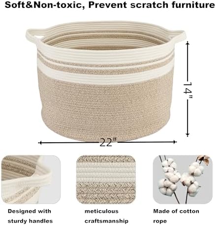 Large Woven Cotton Rope Storage Basket for Kids and Baby