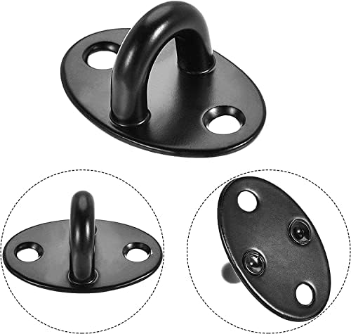 SHAUNI Hook and Eye Latch Gate Bolt 12 Black 2pcs with Screws