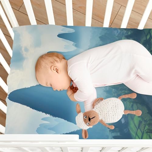 Wassud Breathable Crib Sheets for Boys Girls 28x52 Inch Pack and Play