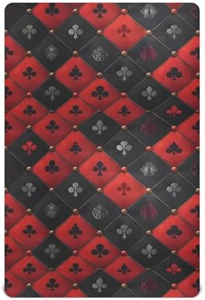 ALAZA Royal Red Black Crib Sheets for Kids