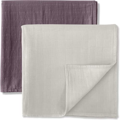 MOZAH Organic Muslin Swaddle Blankets - 2 Pack for Baby Boy and Girl