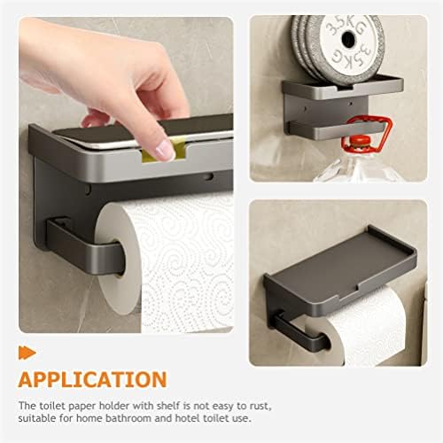 Angoily Toilet Paper Holder with Shelf and Tissue Storage