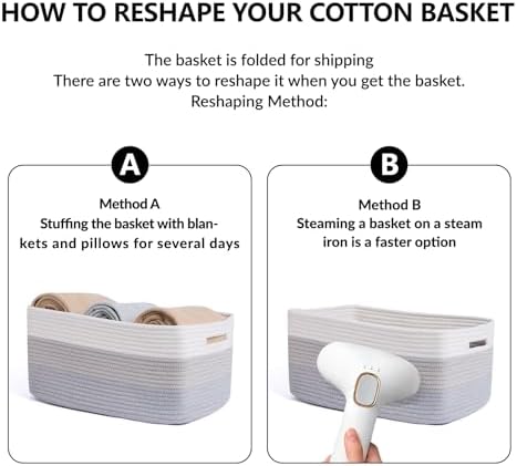 MiniArk Woven Rope Storage Baskets 2-Pack Gradient Grey