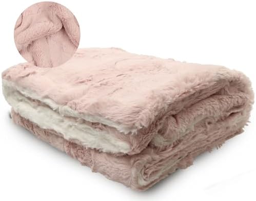 Faux Fur Baby Blanket - Soft Plush Swaddle for Newborns