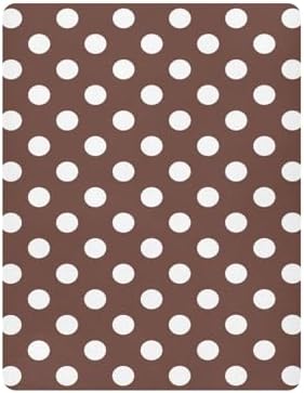 Joisal White Brown Retro Polka Dot 52x28 Crib Sheets for Girls