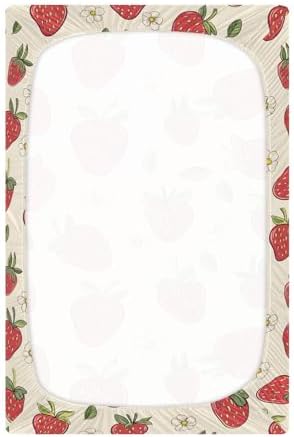 ALAZA Strawberry Berry Crib Sheets for Girls and Boys