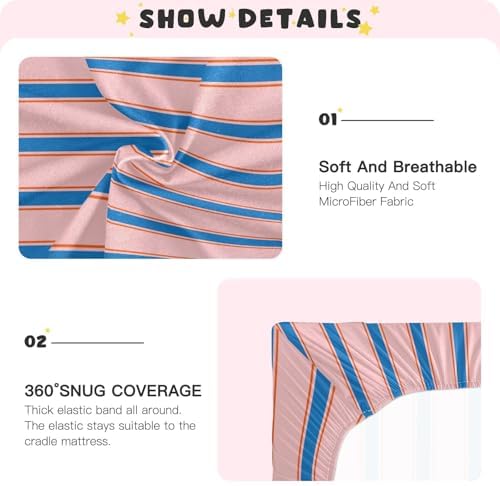 Gbjiemia Striped Crib Sheets for Baby Boys Girls