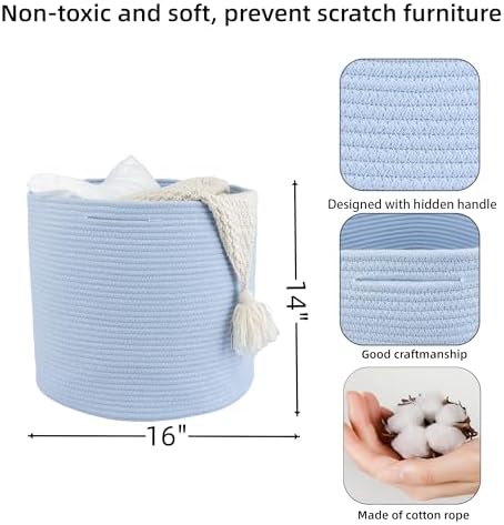 Cotton Rope Storage Basket 16 x 14 for Kids