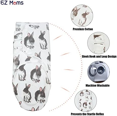 EZ Moms 3 Pack Baby Swaddle Sack with Headbands