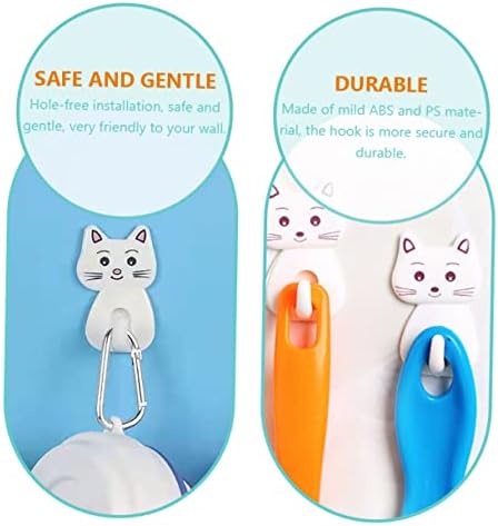 Amosfun 9pcs Cat Shaped Wall Hooks for Bathroom Storage