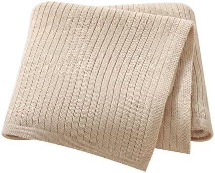 Wugugu Baby Swaddle Blanket 30x40 Inch Cotton Ribbed Knit